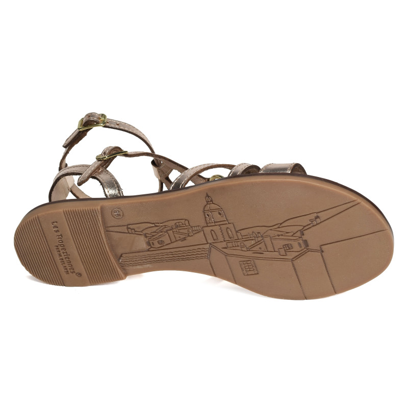 HATOMIK Or, Sandales plates Les Tropéziennes