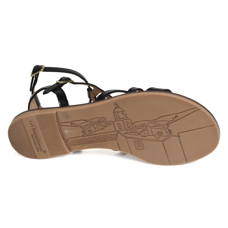 HATOMIK Noir, Sandales plates Les Tropéziennes