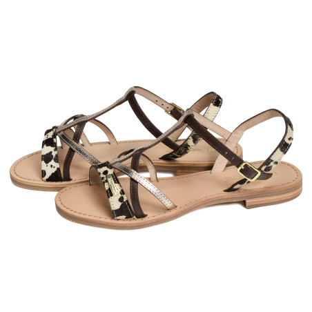 HIROGUMPO Vache, Sandales plates Les Tropéziennes