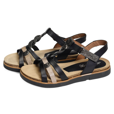 1532 Noir, Sandales plates Xapatan