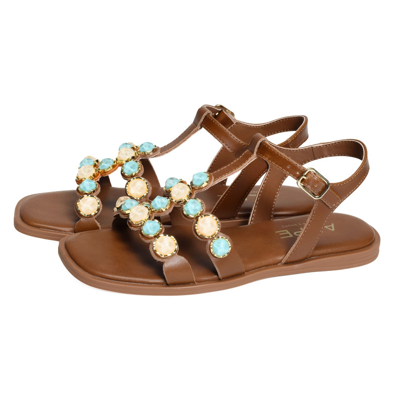 SHEILA 5591 Camel, Sandales plates Alpe