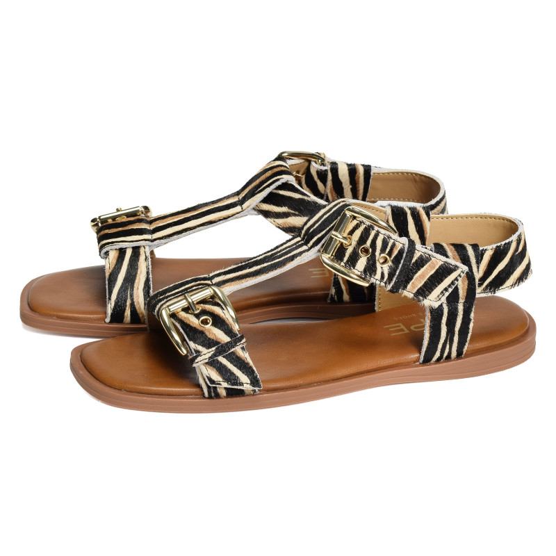 SHEILA 5598 Zèbre, Sandales plates Alpe