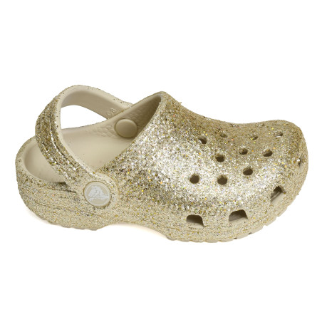 CLASSIC CHUNKY GLITTER CLOG KIDS Sand, Sabots Crocs