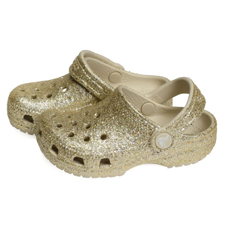 CLASSIC CHUNKY GLITTER CLOG KIDS Sand, Sabots Crocs