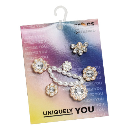 ELEGANCE Blanc, Bijoux de chaussures Crocs