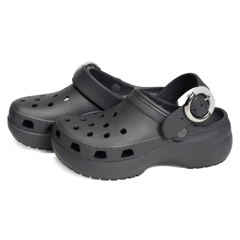 CLASSIC PLATFORM BUCKLE CLOG Anthracite, Sabots Crocs