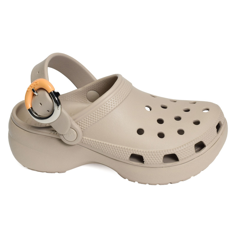 CLASSIC PLATFORM BUCKLE CLOG Taupe, Sabots Crocs