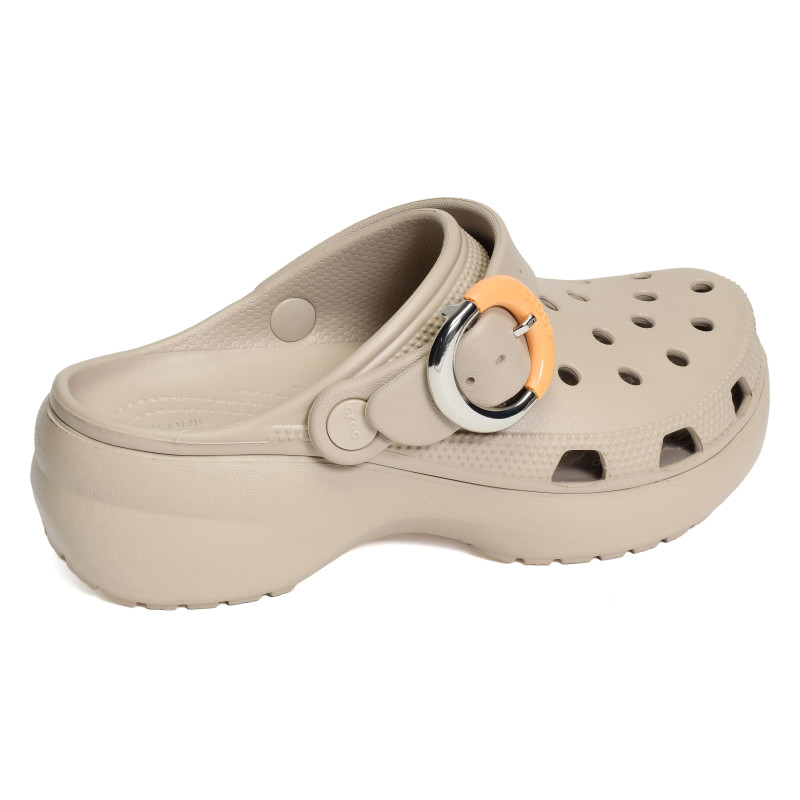 CLASSIC PLATFORM BUCKLE CLOG Taupe, Sabots Crocs