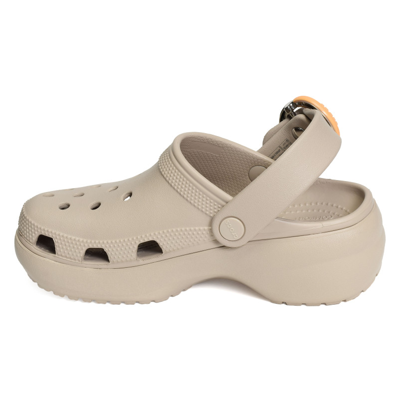 CLASSIC PLATFORM BUCKLE CLOG Taupe, Sabots Crocs