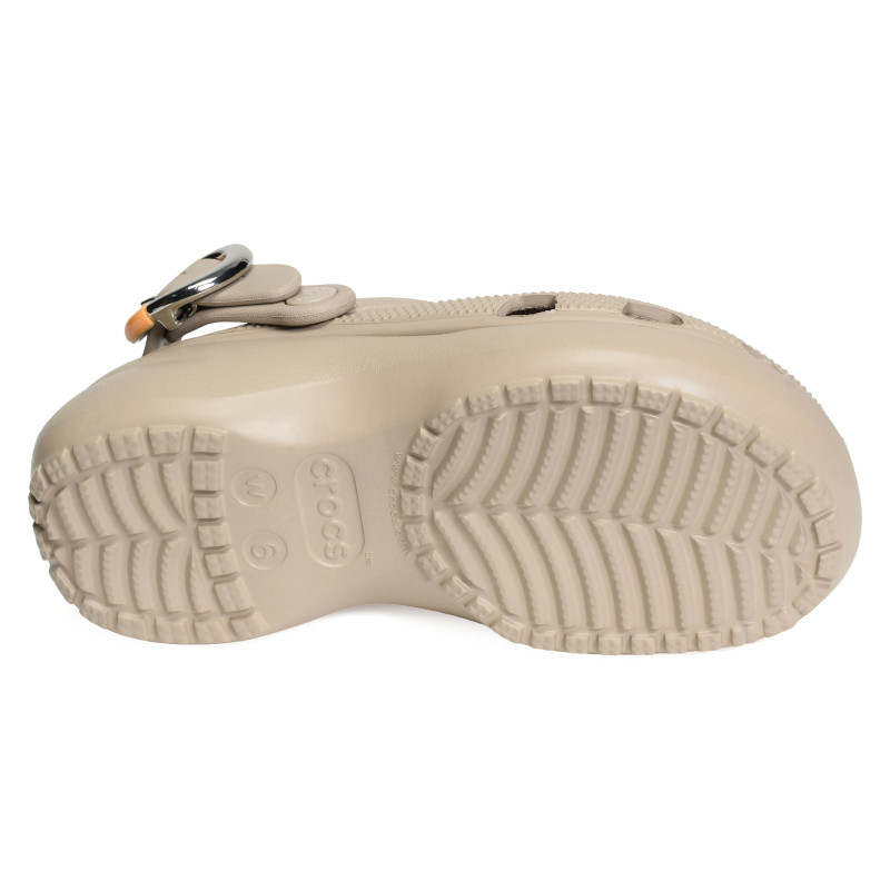 CLASSIC PLATFORM BUCKLE CLOG Taupe, Sabots Crocs