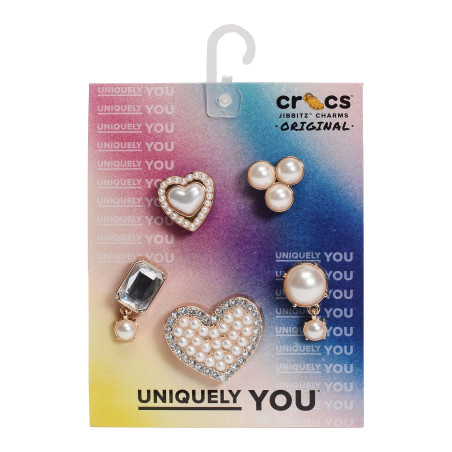 PEARLY HEARTS Blanc, Bijoux de chaussures Crocs