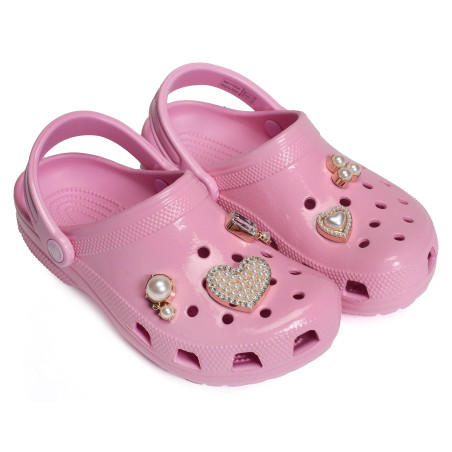 PEARLY HEARTS Blanc, Bijoux de chaussures Crocs