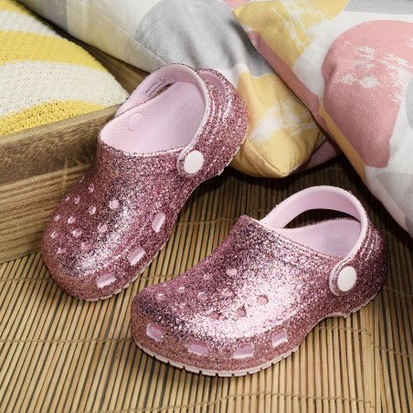 CLASSIC CHUNKY GLITTER CLOG KIDS Rose Glitter, Sabots Crocs