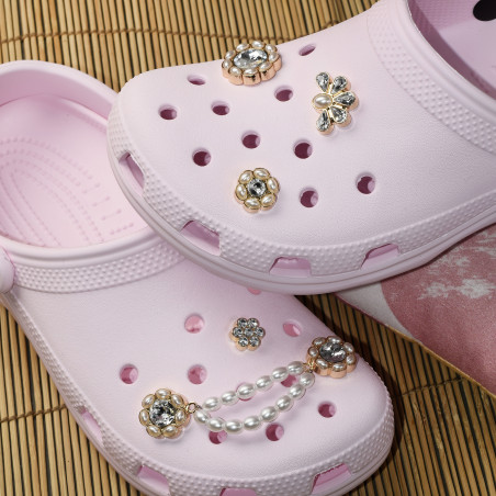 ELEGANCE Blanc, Bijoux de chaussures Crocs