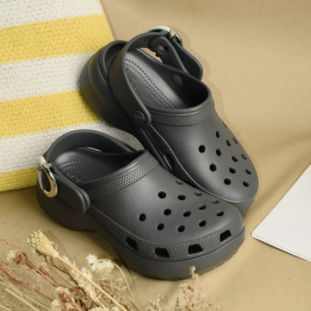 CLASSIC PLATFORM BUCKLE CLOG Anthracite, Sabots Crocs
