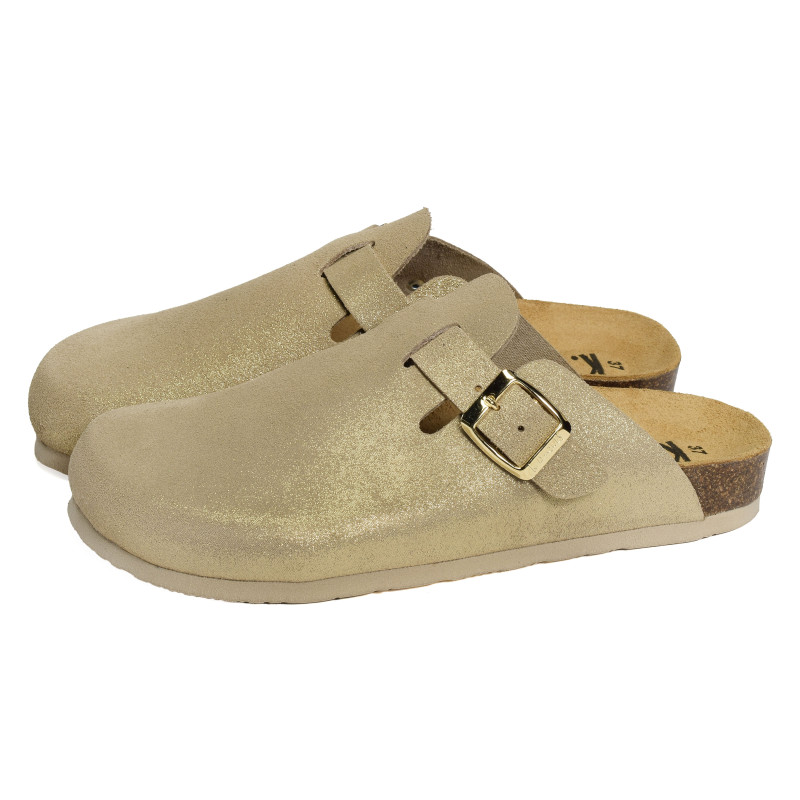 RIBANA Beige Or, Sabots K.Daques
