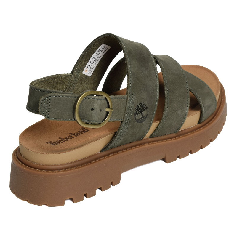CLAIREMONT WAY BACKSTRAP Kaki, Nu-Pieds à plateforme Timberland