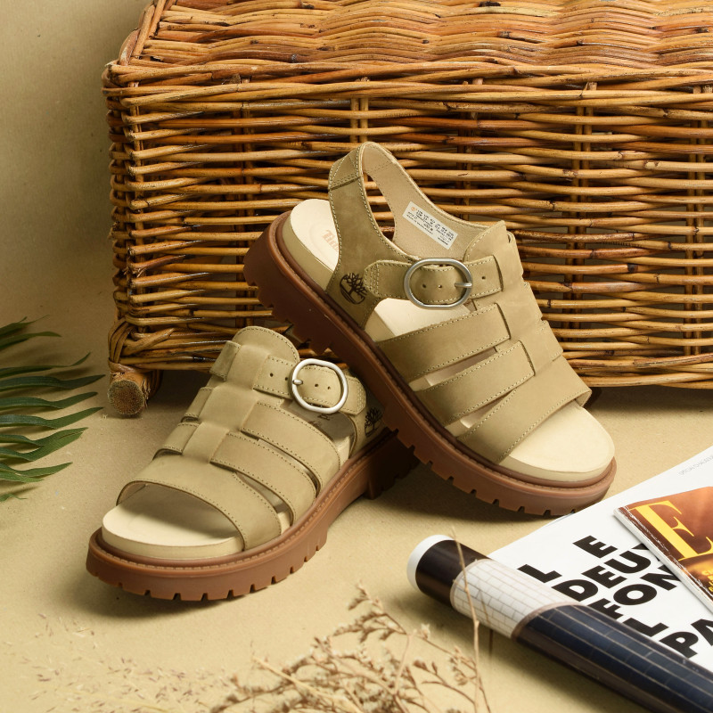 CLAIREMONT WAY FISHERMAN Beige, Nu-Pieds à plateforme Timberland
