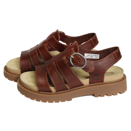 CLAIREMONT WAY FISHERMAN Rouge Foncé, Nu-Pieds à plateforme Timberland