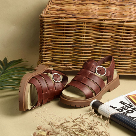 CLAIREMONT WAY FISHERMAN Rouge Foncé, Nu-Pieds à plateforme Timberland