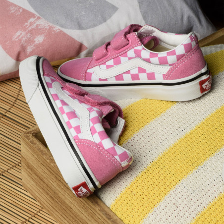 UY OLD SKOOL VEL Rose Blanc, Sneakers basses Vans