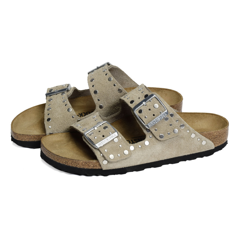 ARIZONA RIVET Taupe, Mules Birkenstock