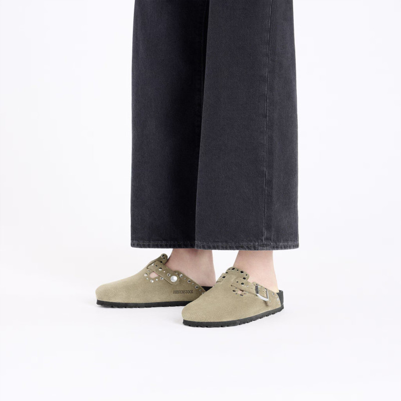 BOSTON RIVET Taupe, Sabots Birkenstock