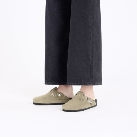 BOSTON RIVET Taupe, Sabots Birkenstock