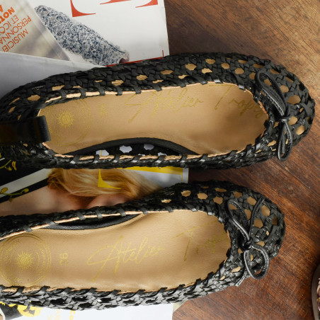 CHR3202 Noir, Ballerines Atelier Tropézien