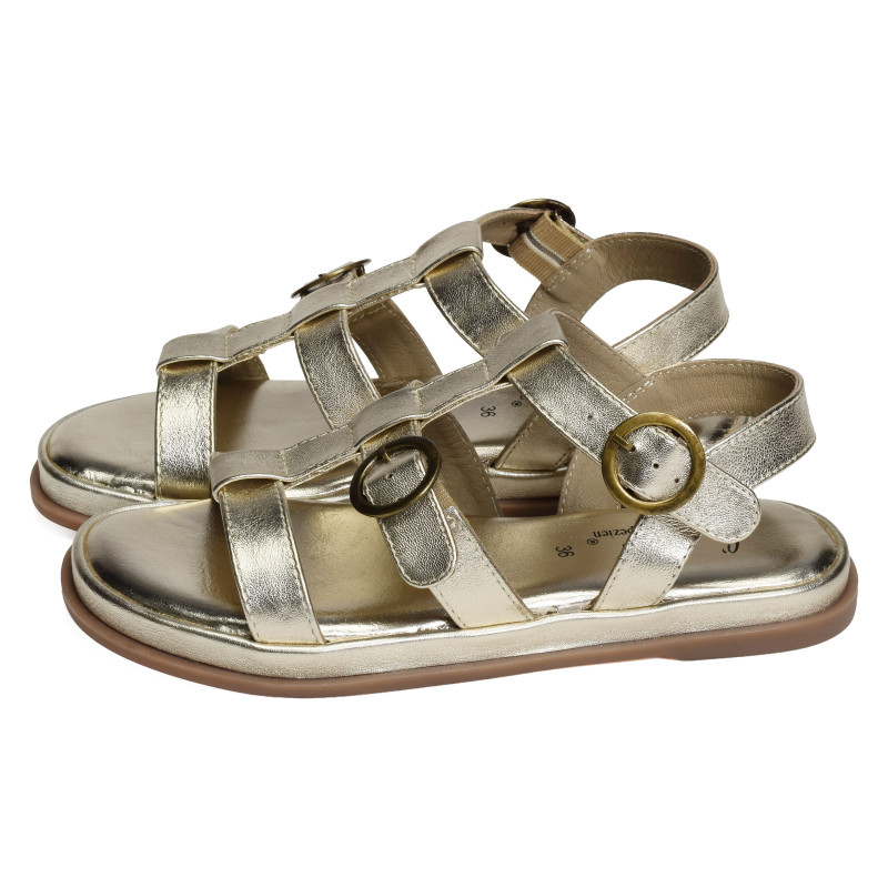 SH3312 Gold, Sandales plates Atelier Tropézien