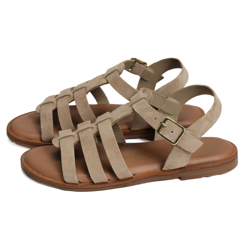 SH3327 Beige, Sandales plates Atelier Tropézien