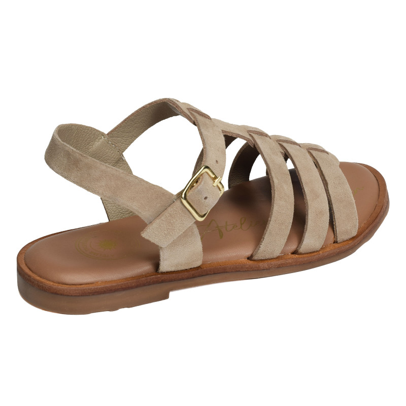 SH3327 Beige, Sandales plates Atelier Tropézien