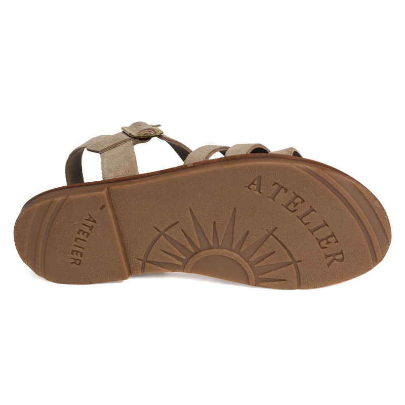 SH3327 Beige, Sandales plates Atelier Tropézien