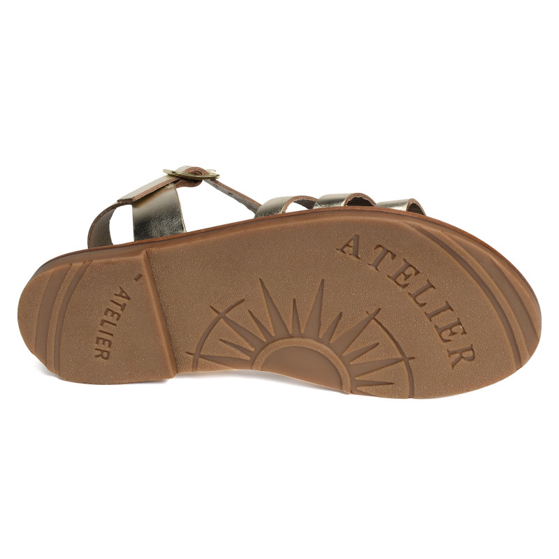 SH3327 Gold, Sandales plates Atelier Tropézien