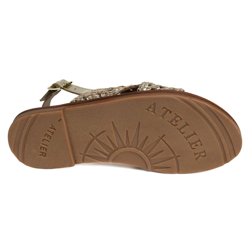 SH3336 Gold, Sandales plates Atelier Tropézien
