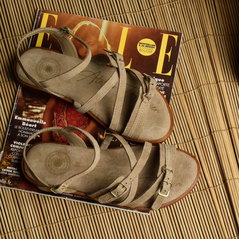 SH3337 Beige, Sandales plates Atelier Tropézien