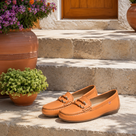 BRUNI F2156 Abricot, Mocassins Fluchos