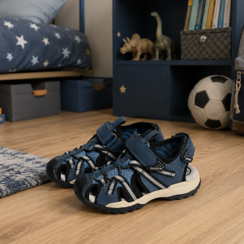J BOREALIS BB Marine Gris, Sandales plates & Nu-Pieds Geox