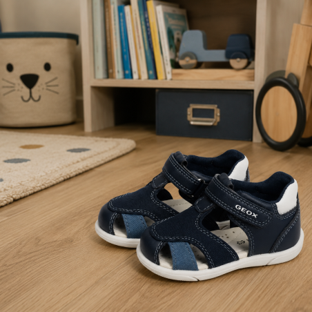 B SANDAL ZAPITO C Marine Blanc, Sandales plates & Nu-Pieds Geox
