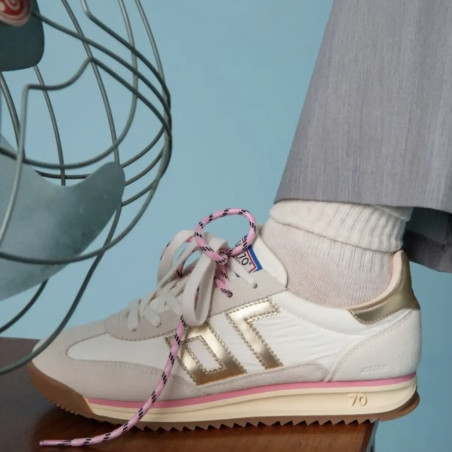 JOGGER SPONGY NYLON Blanc Or, Baskets running Back 70