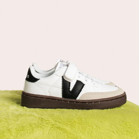 1256100 Blanc Noir, Sneakers basses Victoria