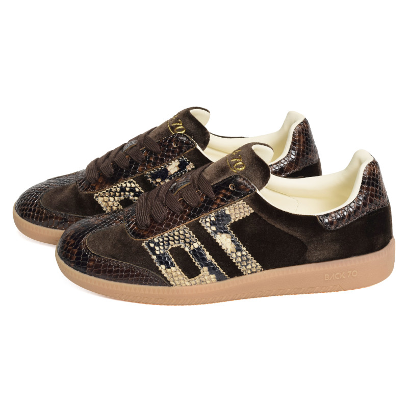CLOUD VELVET SNAKE Marron Serpent, Baskets Mode Back 70