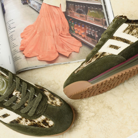 JOGGER FUR COW Kaki Beige, Baskets Mode Back 70