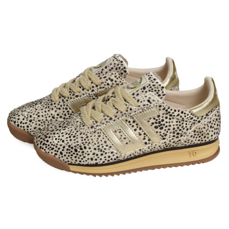 JOGGER FUR POIS Léopard Or, Baskets Mode Back 70