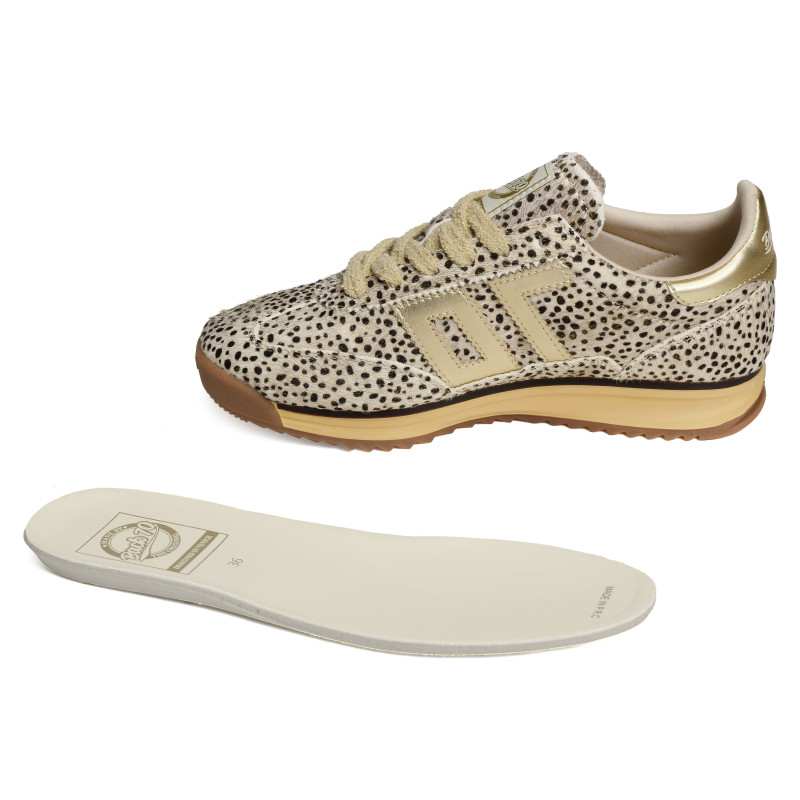 JOGGER FUR POIS Léopard Or, Baskets Mode Back 70