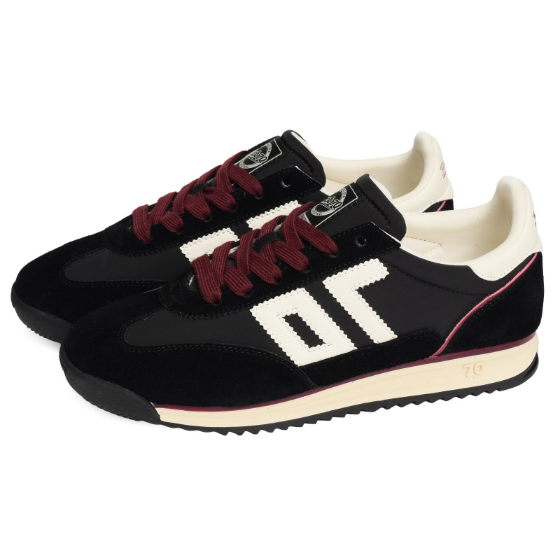 JOGGER SPONGY NYLON MEN Noir Blanc, Baskets running Back 70