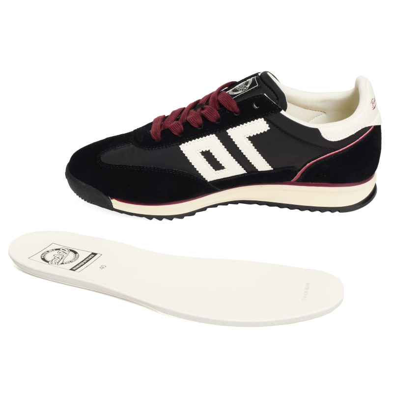 JOGGER SPONGY NYLON MEN Noir Blanc, Baskets running Back 70