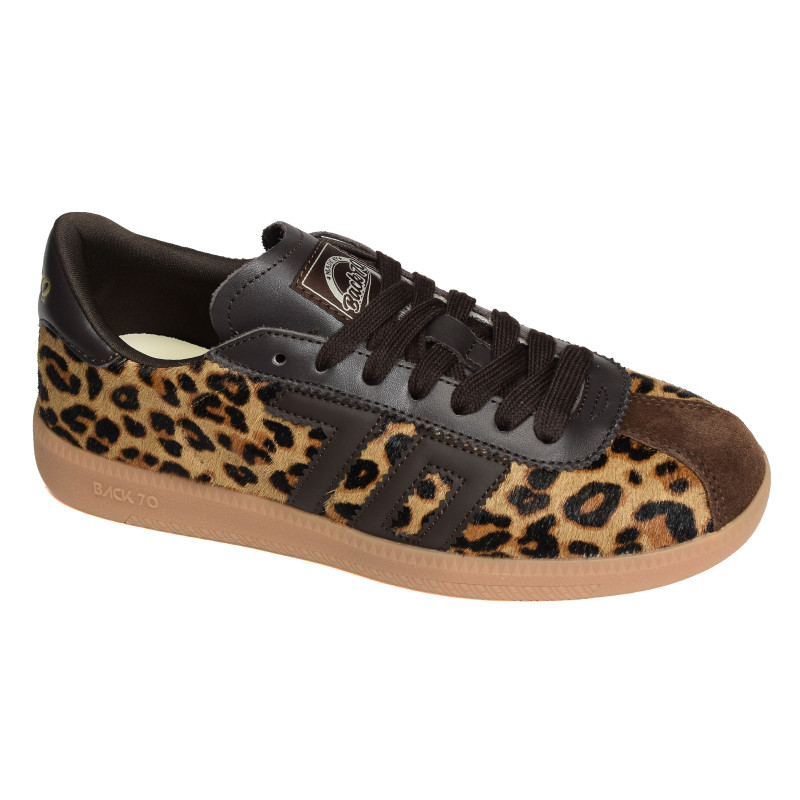 SHELLY FUR Marron Léopard, Baskets Mode Back 70