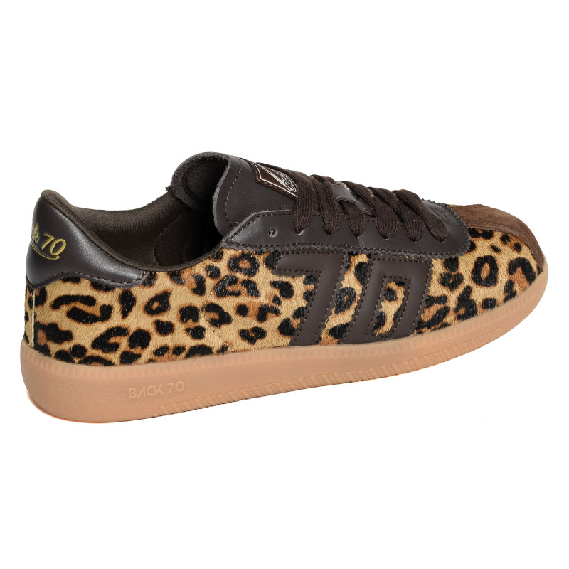 SHELLY FUR Marron Léopard, Baskets Mode Back 70