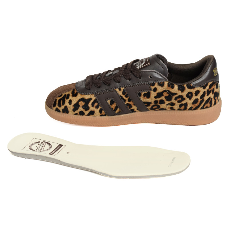 SHELLY FUR Marron Léopard, Baskets Mode Back 70